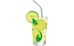 Metaltex Edelstahl Trinkhalm-Set Inkl. Reinigungsbürste 4 Tlg.