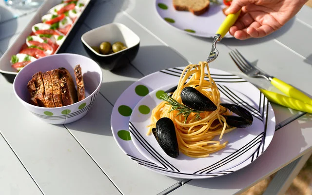 Berger Dots Melamin Geschirr-Set 16-tlg. Blau – Bild 2