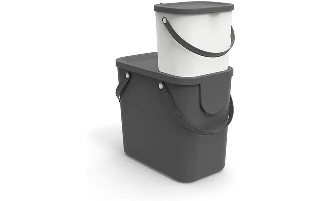 Rotho Albula Recycling Müllsystem 25 Liter Cappuccino – Bild 5
