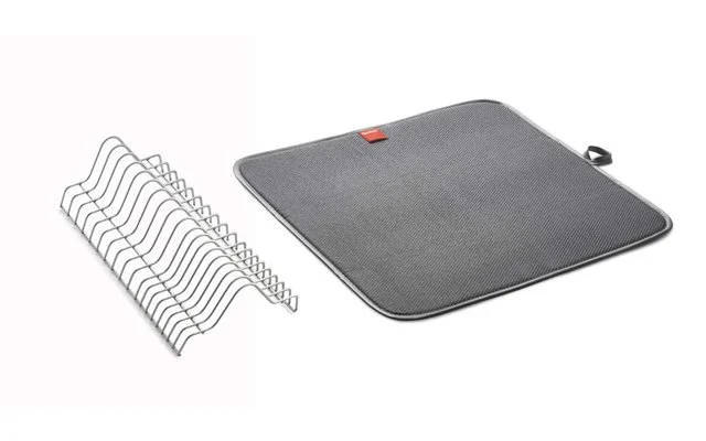 Metaltex Dry-Tex 2-in-1 Abtropfgestell Mit Microfasermatte Silber – Bild 2
