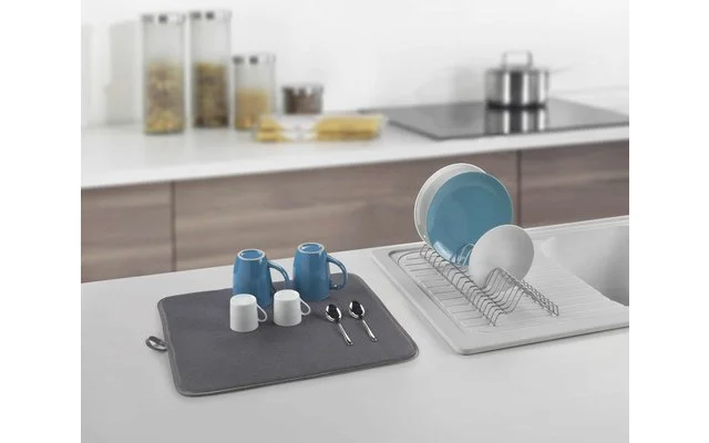 Metaltex Dry-Tex 2-in-1 Abtropfgestell Mit Microfasermatte Silber – Bild 4