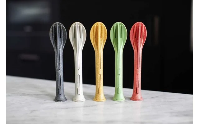 Koziol Klikk Pocket Besteck-Set 3-teilig Nature Desert Sand – Bild 3