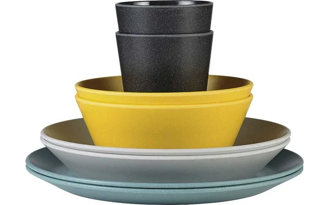 Mepal Bloom Melamin Geschirr-Set-8-teilig Pebble Sortiert – Bild 5