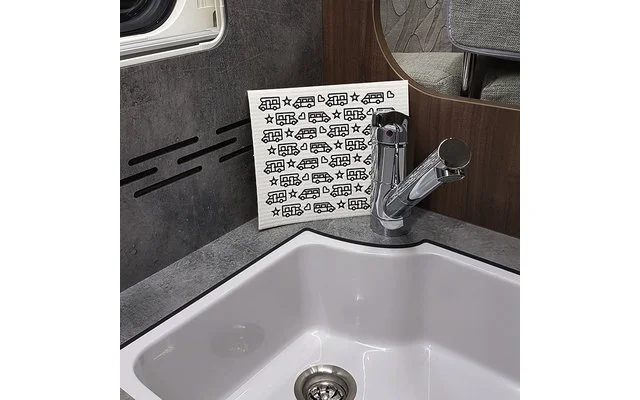 Pufz Schwedisches Geschirrtuch Wohnwagen Retro Grau – Bild 5