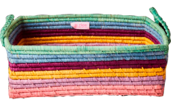 Rice Raffia Korb Large Multi 35 X 28 X 11 Cm