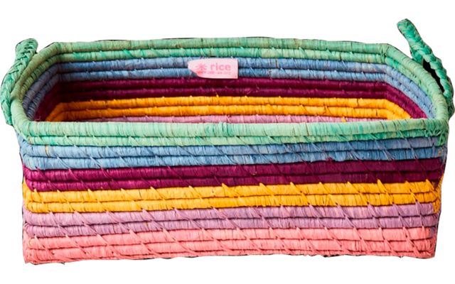 Rice Raffia Korb Large Multi 35 X 28 X 11 Cm