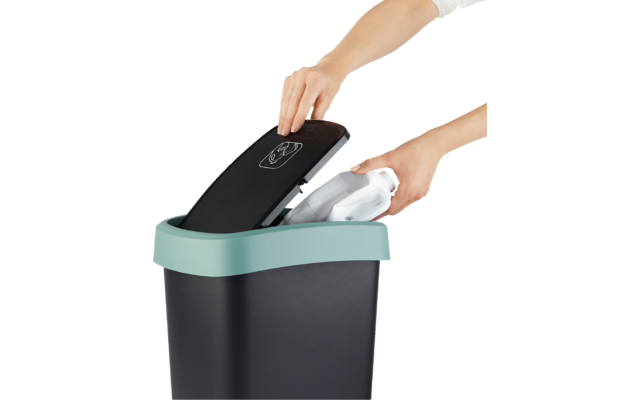 Rotho Twist Abfalleimer Mit Schwing- Und Klappdeckel 25 Liter Lime Grün – Bild 5